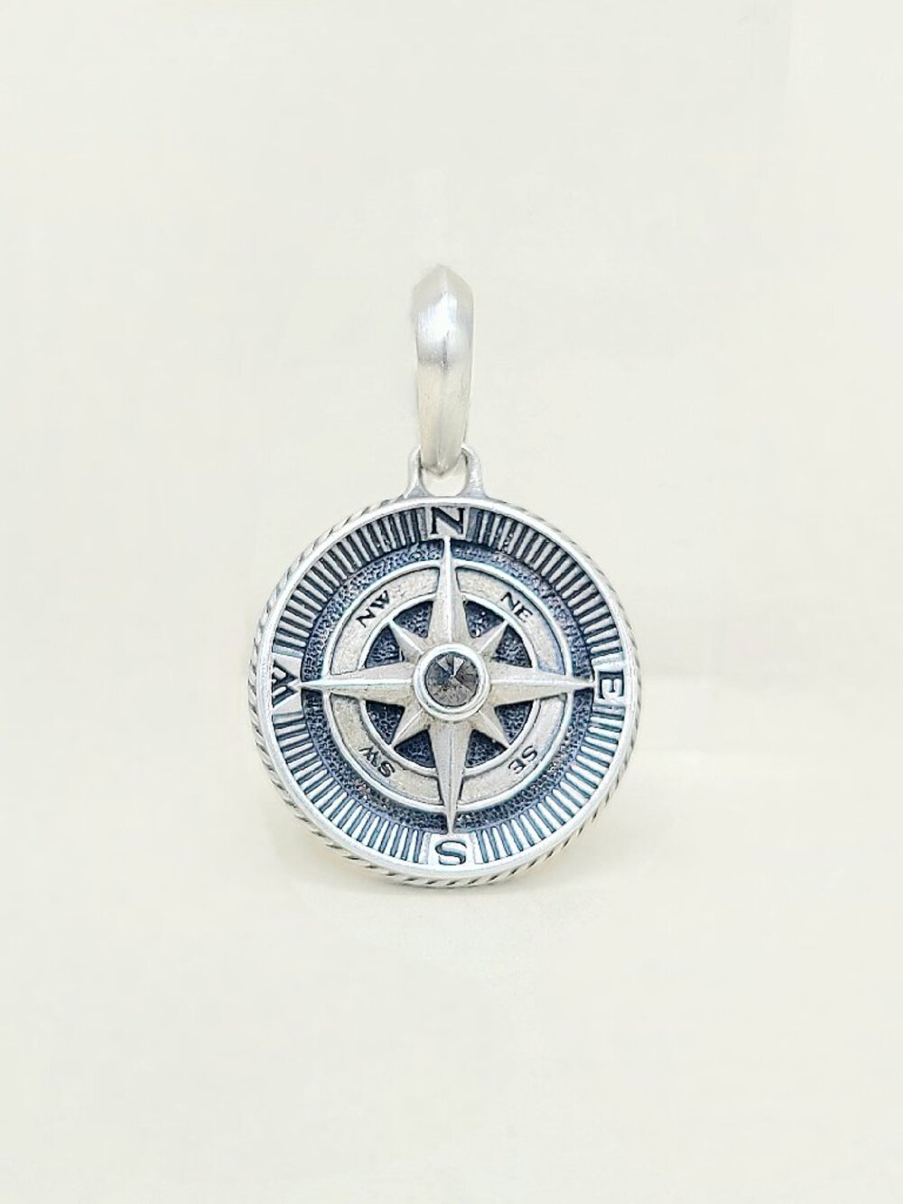 David Yurman Maritime Compass Amulet Pendant w/ Black Diamond - 20 mm